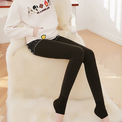 Autumn And Winter Fashion Elastic Slim Fit Plus Velvet Warm Leggings For Women