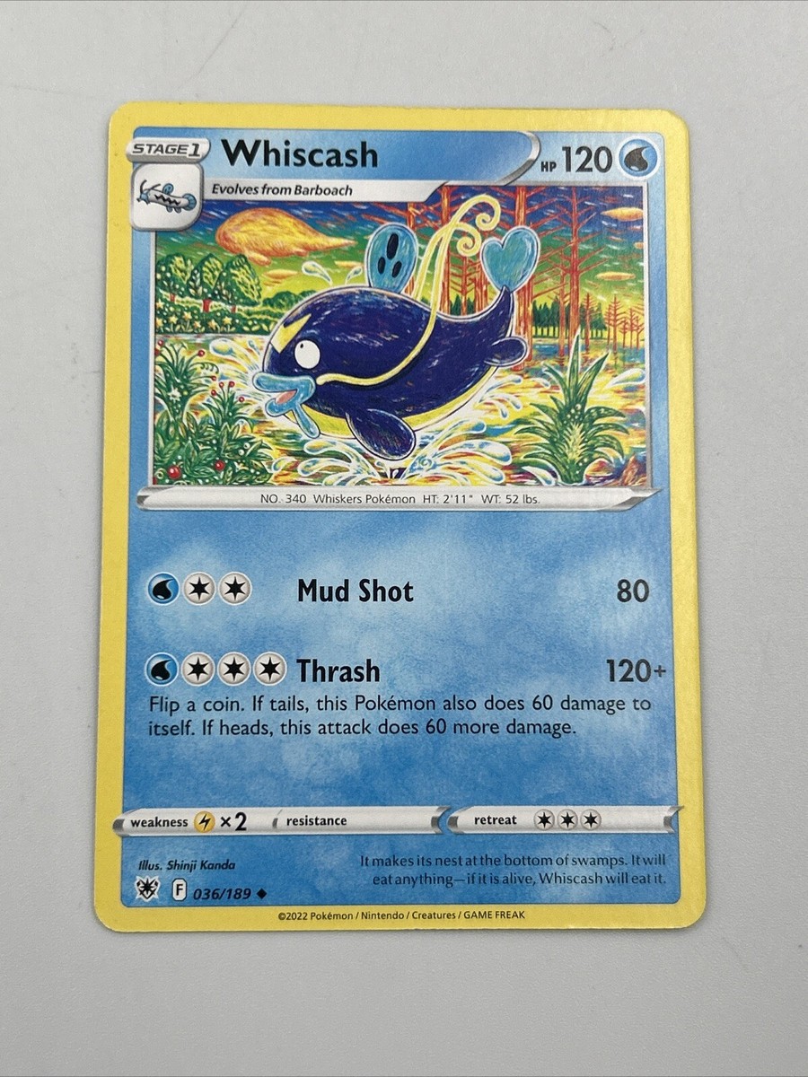 Pokmon Card 036/189 WHISCASH - ASTRAL RADIANCE - UNCOMMON - NM Pokmon Card 036/189 WHISCASH - ASTRAL RADIANCE - UNCOMMON - NM