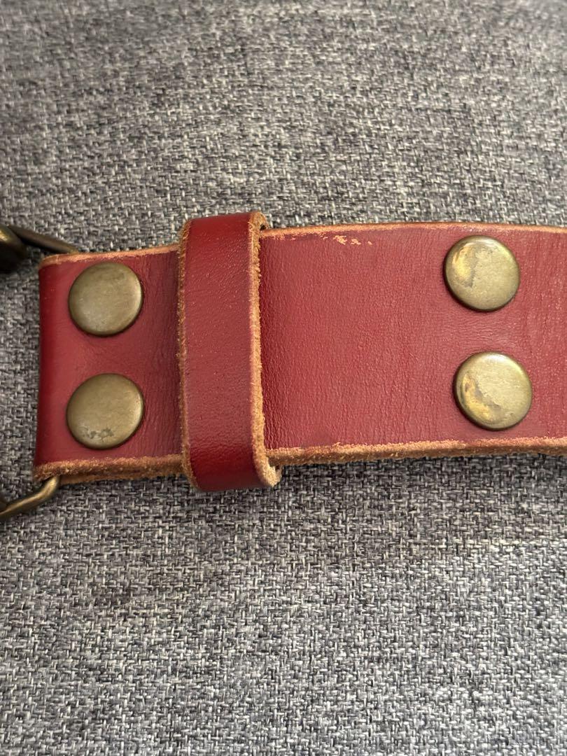 OAKLEY Skull Buckle Belt Size L Red Brown Men's Used | eBay