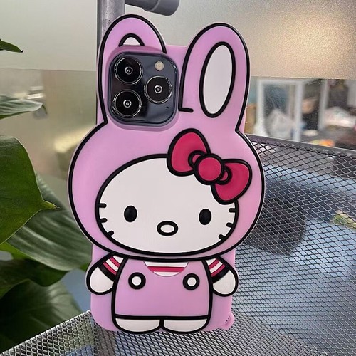 For Apple iPhone 14 Pro Max 13 12 11 X XR Girl's Cute Kawaii 3D Hello Kitty Case - Picture 17 of 19