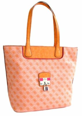 GUESS HEWITT TOTE  HANDBAG PURSE ORANGE MULTI NWT