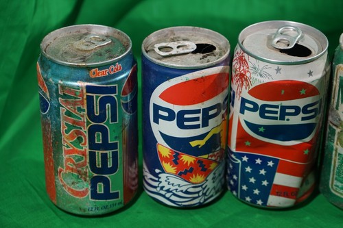 Lot of 6 x Vintage Pepsi & Mountain Dew Cans (Rough Shape) - Foto 2 di 5