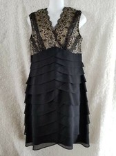 Scarlet Night JCPenny Dress black 225-1089 black 12 Ruffles Lace Empire
