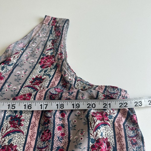 TORRID Tank Top Women's Challis Stitch Detail V-neck Front & Back Gray Pink 1XL - Picture 6 of 8