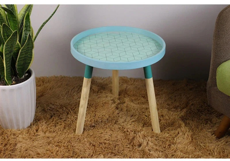 Mini mesas de centro pequeñas frescas Strongwell Nordic de madera para el hogar mesas redondas habitación Foto 3 de 4