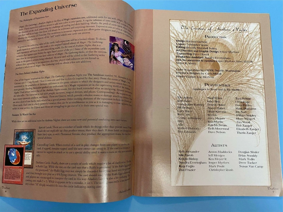 1994 DUELIST Deckmaster Magazine # 1 RARE 1994 MTG Arabian Nights WOTC Magic - Image 2 of 4