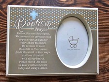 A Baptism Prayer And Picture Frame New In Box But Some Corner Damage 10" X 7-1/2