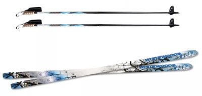 Whitewoods Adult Light Touring Skis 207 Cm, Ski Pole Pair Included