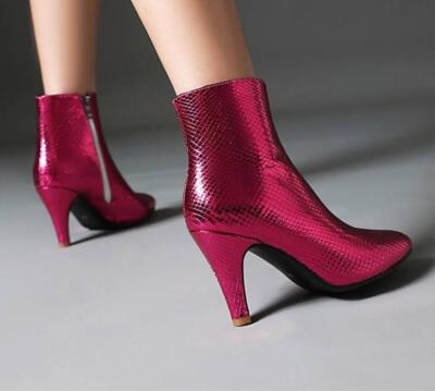 Fashion Women's Pointed Toe Side Zip Ankle Boots Party Club Dress Shoes Outdoor