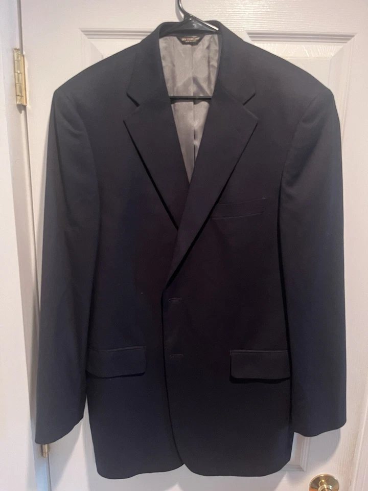 Винтажный Norm Thompson темно-синий костюм куртка - Изображение 2 из 4