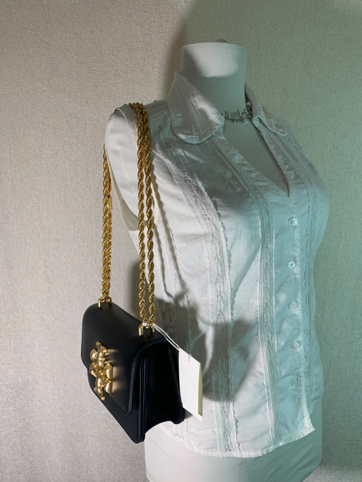 NWT Tory Burch Black Eleanor Small Convertible Shoulder Bag $668