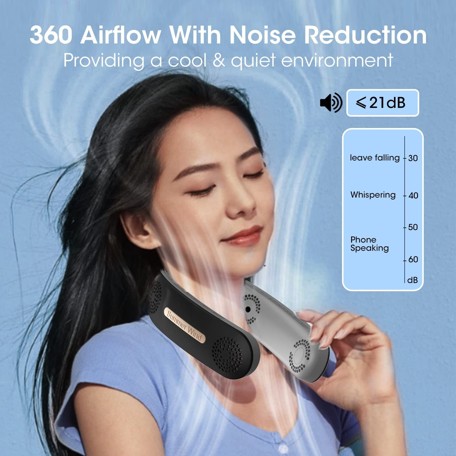 4 Turbo 6000mAh Portable Neck Fan 360°Cooling Airflow Neck Fan USB Rechargeable eBay