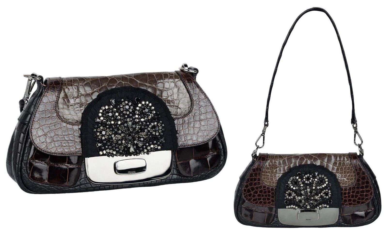 Borsa PRADA ~ LIMITATA RARA * 2004 vera coccodrillo gioiello ~ AUTENTICA 9K