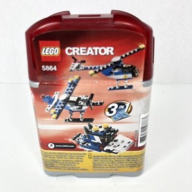 Lego Mini Helicopter Sea Plane Tug Boat 3 in 1 Creator Set 5864 100% Complete 