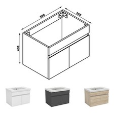 Badmöbel Set badezimmer 60 bis 120 cm Keramik Waschbecken mit Unterschrank