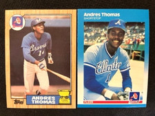MLB - Andres Thomas 1987 Topps All-Star Rookie Gold Cup & 1987 Fleer - Braves