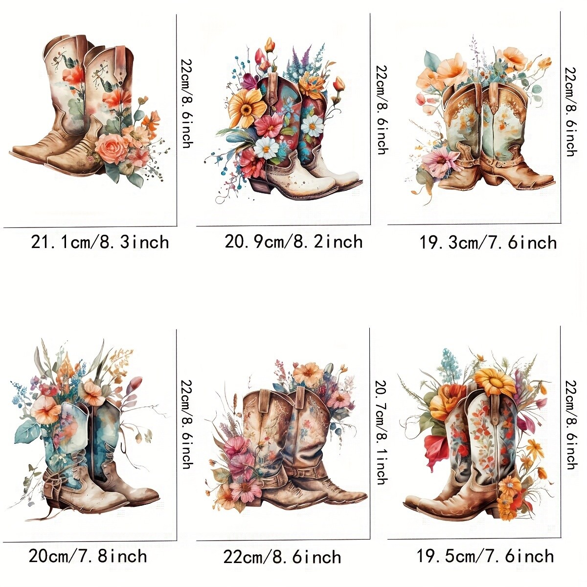 6 Sheet Iron On Stickers Crafts Supplies Heat Transfer Vinyl Patch Stickers eBay