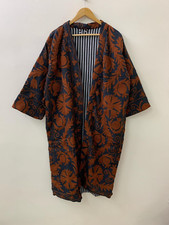 Embroidered Cotton Kimono Long Robe  Indian Long Dressing Gown  Kimono