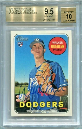 WALKER BUEHLER 2018 Topps Heritage Real One auto rookie BGS 9.5 10 auto CyYoung?
