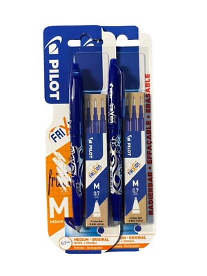 2x Pilot Frixion Ball 0,7 mm blau - Bonus Pack mit 6 Ersatzminen