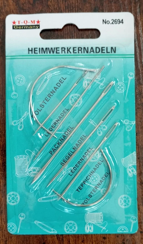 Heimwerkernadeln 7er-Set Teppichnadel Ledernadel Nähnadeln gebogen Polster