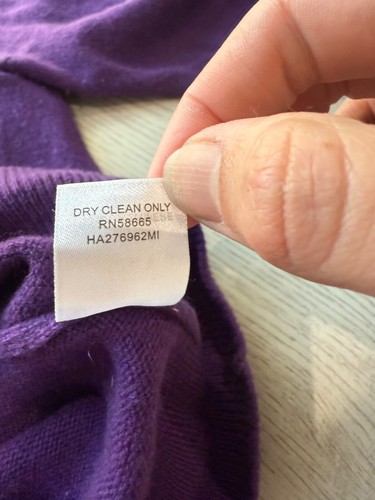 Halogen 100% Cashmere Crew Neck Sweater Royal Purple Womens Small - Picture 8 of 16