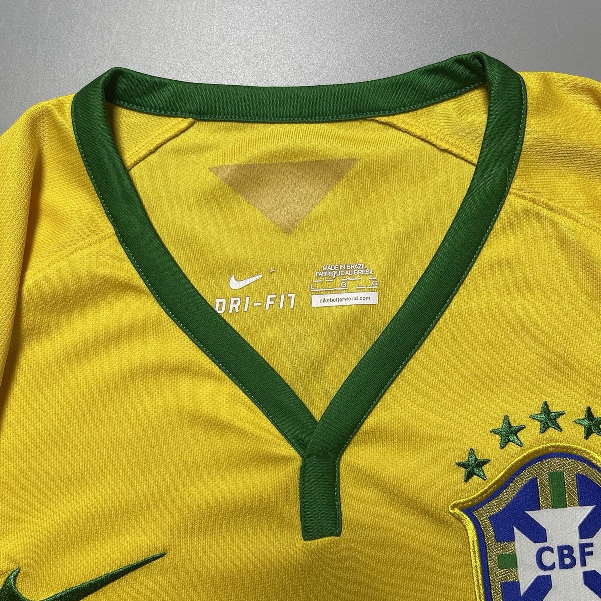 BRAZIL NIKE 2014 WORLD CUP FOOTBALL HOME JERSEY #10 NEYMAR SIZE “L