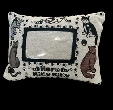 Here Kitty Kitty Tapestry Photo Insert Decor Accent Throw Pillow