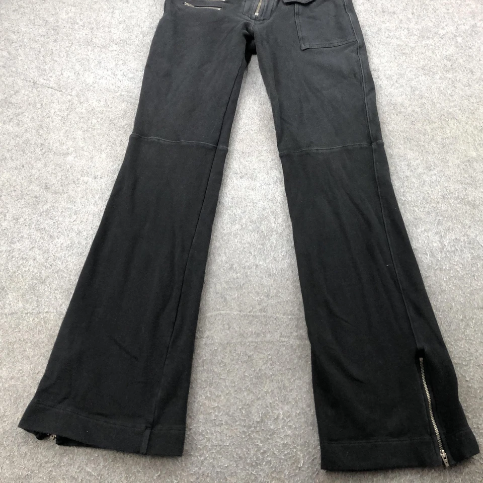 Vintage Bebe Sport Pants Womens Small Black Flare Leg Zip Ankle Zippers USA Y2K - Image 2 of 4