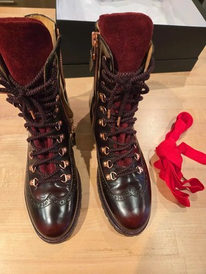 The Office of Angela Scott Mr. Bernard Women Size 41 Bordeaux Leather Boots