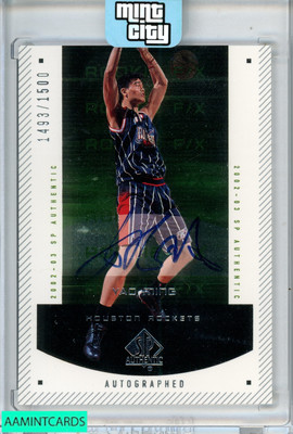 2002 SP AUTHENTIC ROOKIE AUTOGRAPH YAO MING #143 RC 1493 OF 1500