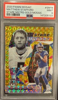 2020 Panini Mosaic Matthew Stafford Stare Masters Gold Mosaic Prizm /10 #SM19