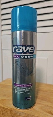 Rave 4X Mega Hairspray Unscented 11 Oz New