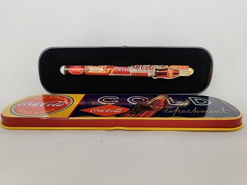 1996 Vintage Coca Cola Collectible Pen with Tin Case "Ice Cold" - Picture 3 of 4