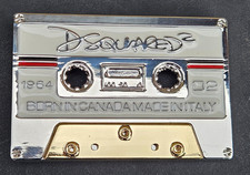 Nastro cassetta retrò in metallo fibbia cintura quadrata metallo misura unica 8 cm x 5,5 cm