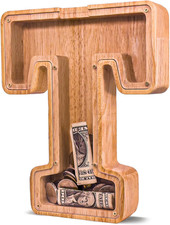 Wooden Letter Piggy Bank for Kids Larger Letter Piggy Bank for Boys and Girls Pe