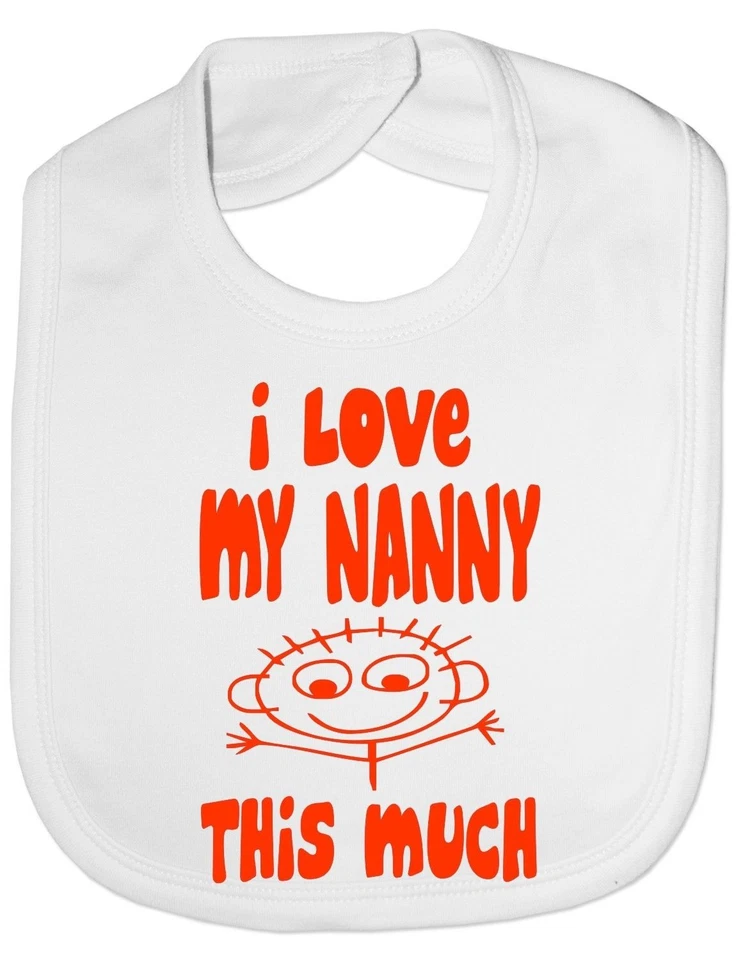 PRINTSHOP2000 I Love My Nanny This Much Baby Feeding Bib Gift