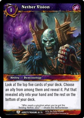 Moderate Play WoW TCG Nether Vision Battle of the Aspects Treasure Pack World of