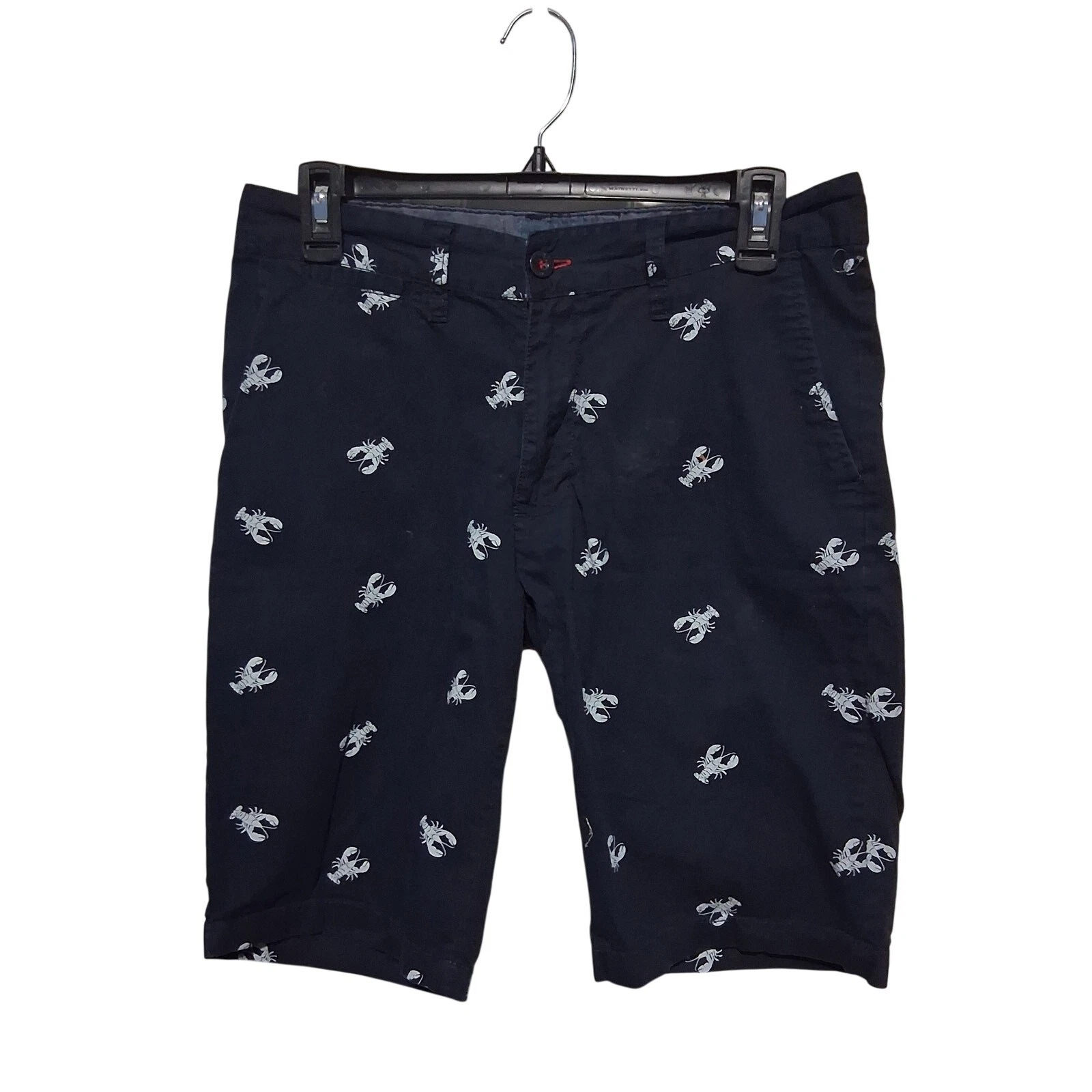 Beverly Hills Polo Club Men's Shorts Lobster Pattern Nvay Blue Size-30