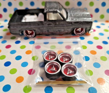 CUSTOM WHEELS ALLOY 1/64 FITS ON 83 SILVERADO LOWRIDERS Red not Included Truck