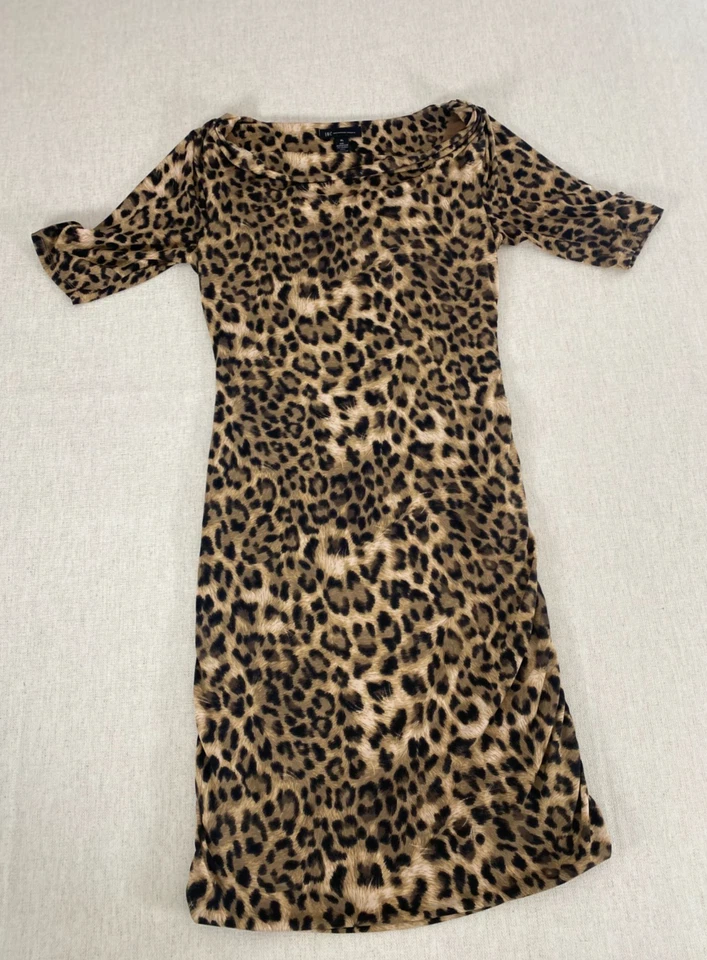 Mini Vestido INC International Concepts para Mujer XL Negro Marrón Forrado con Estampado Animal Foto 2 de 4