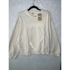 Bass Pro Shops Sweatshirt Womens Large Cream Crewneck Embroidered Logo Cotton