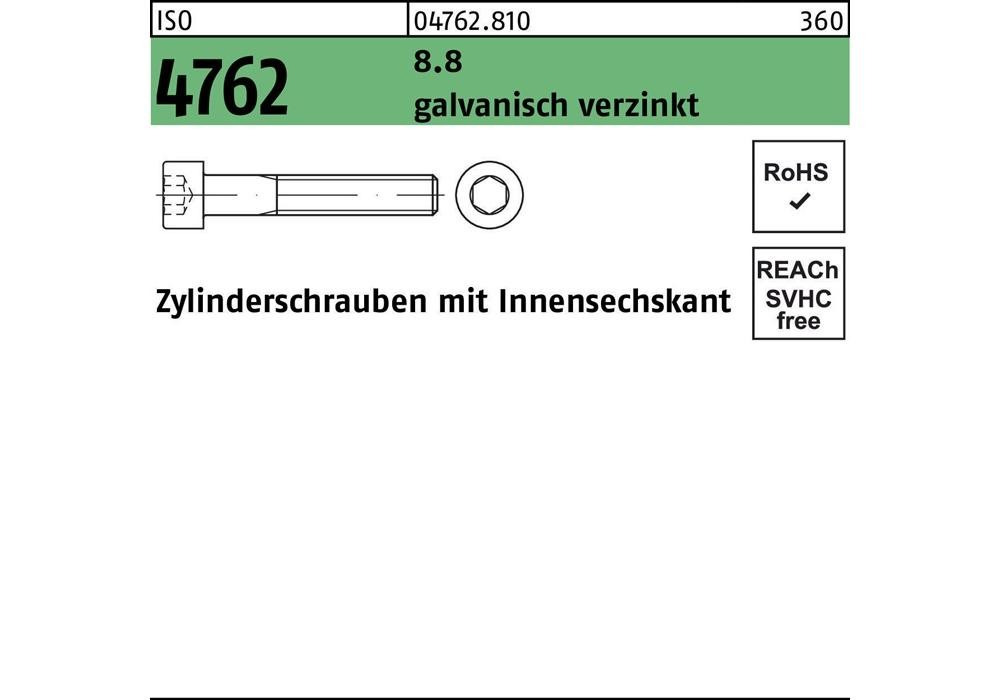 Reyher Zylinderschraube ISO 4762 m.Внутренний диаметр, М 16 x 180 8,8 гальванический v...