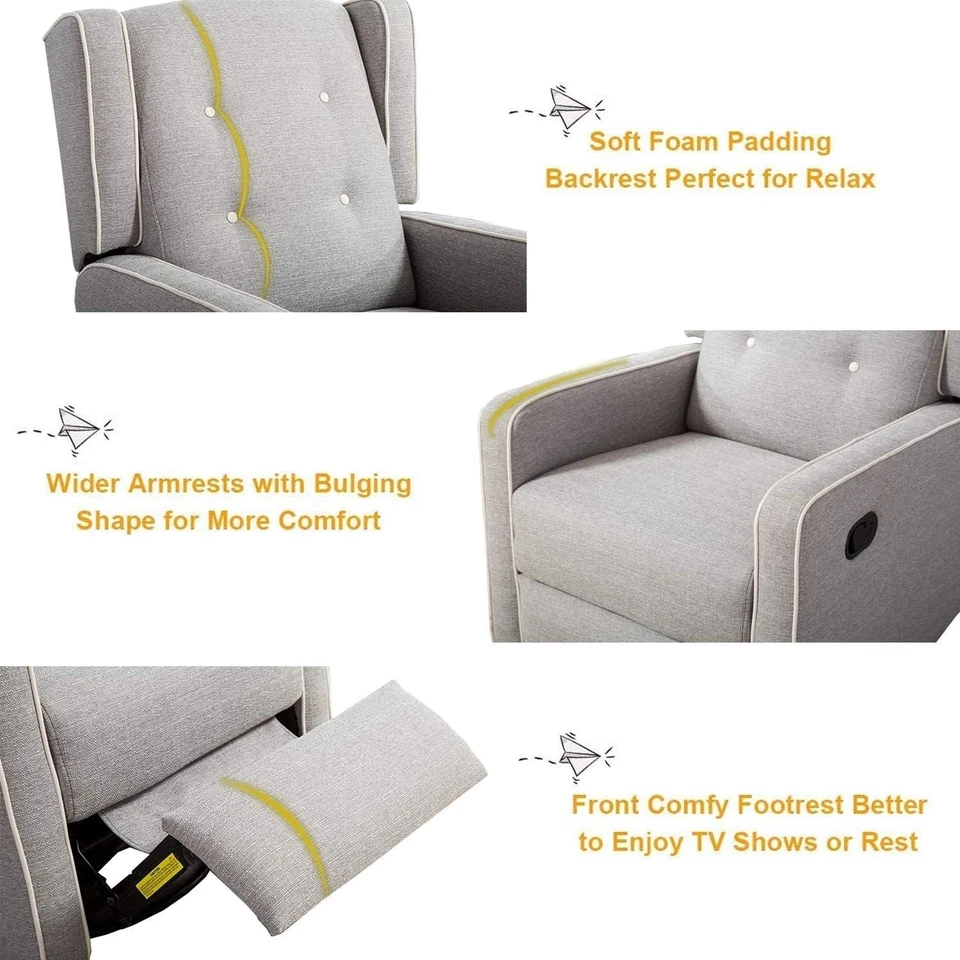 Silla reclinable basculante giratoria CANMOV, silla planeadora infantil, mecedora infantil Foto 2 de 4