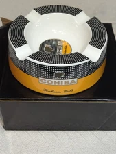 Large Ceramic Cigar Ashtray Round With 4 Slot Cigarette Holders Outdoors Home