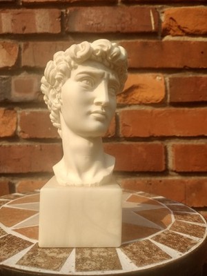 Vintage 11965 A. Giannelli Bust Of Michelangelo's David 6.5'' bonded marble resin