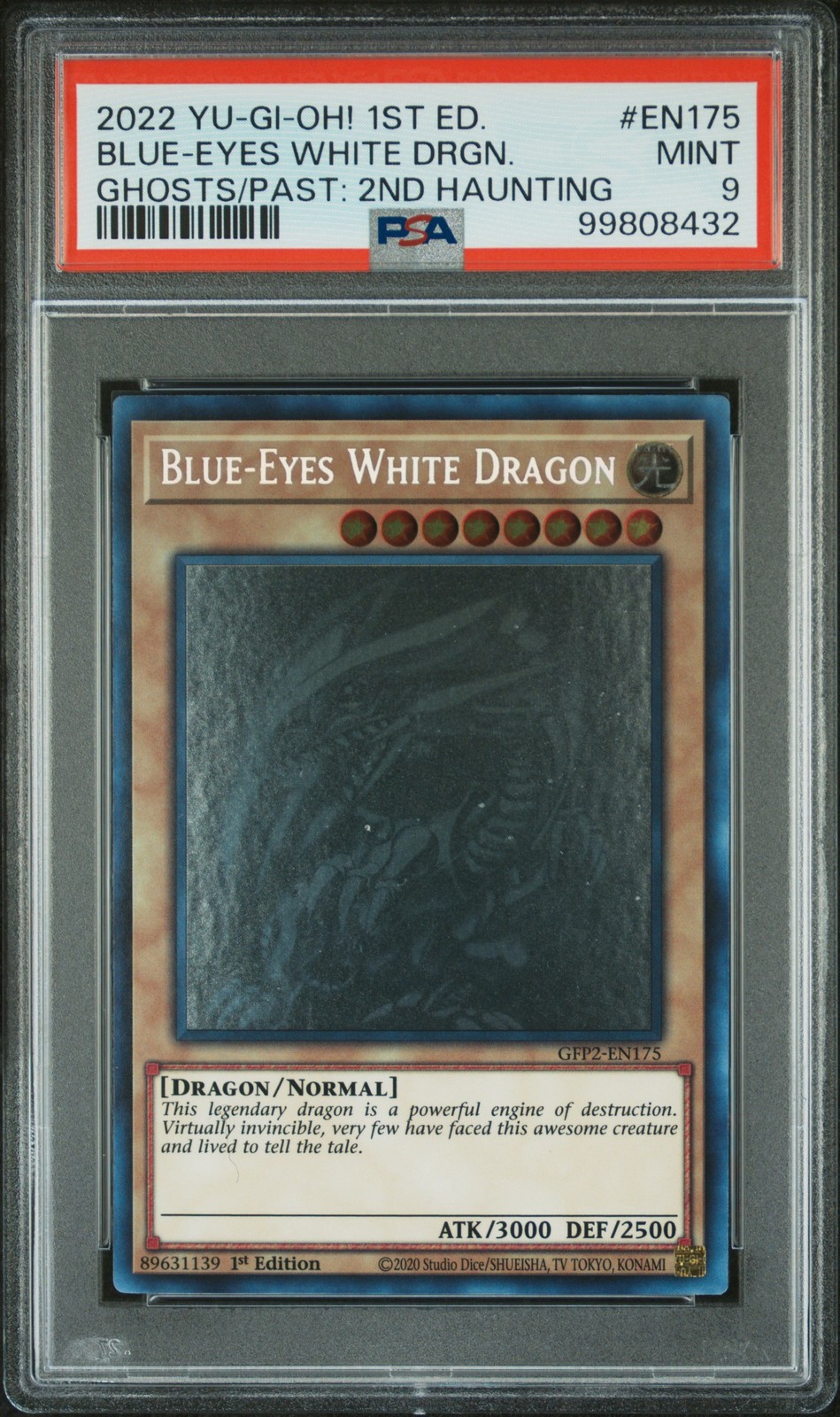 Blue Eyes White Dragon GFP2-EN175 1st Edition Ghost Rare Yugioh PSA 9 *432