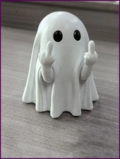 Halloween Middle Finger Cute Ghost Statue, Ghosts Small Scary Ghost Figurines