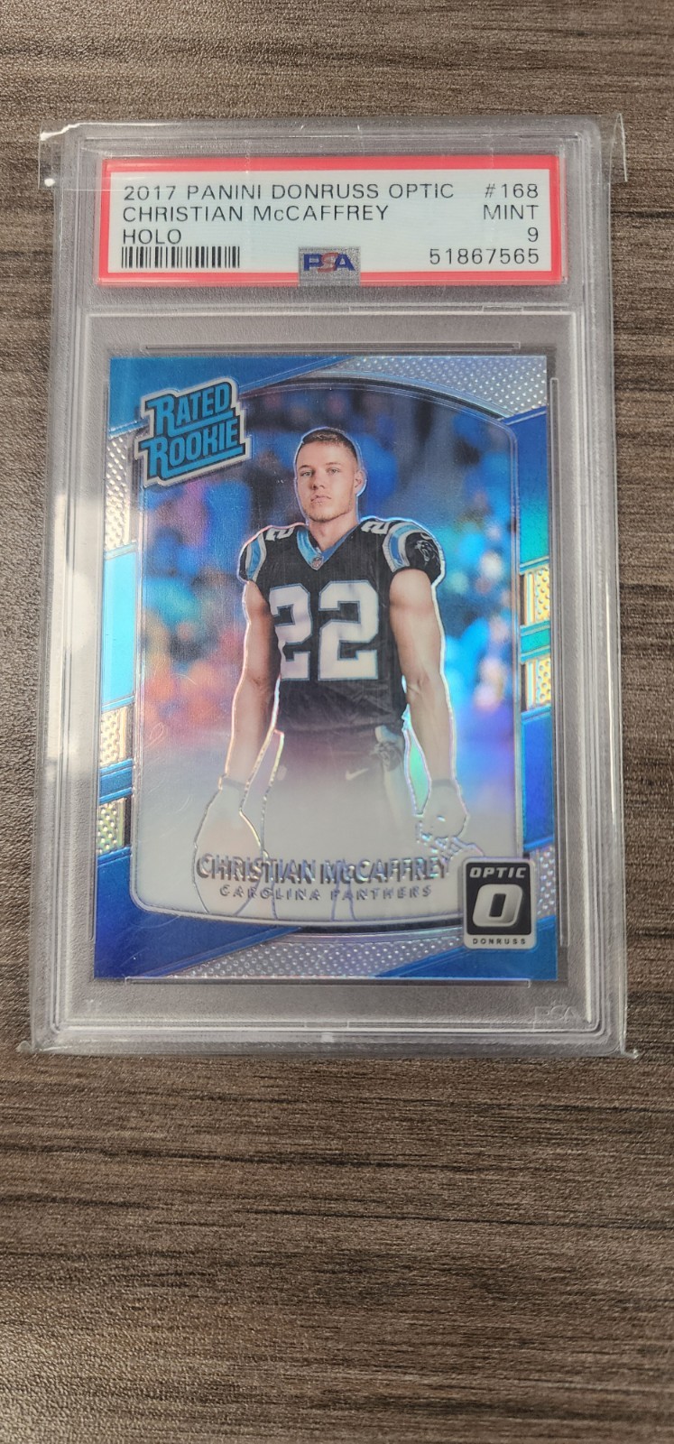 2017 Panini Donruss Optic Christian McCaffrey #168 Rated Rookie Holo Prizm