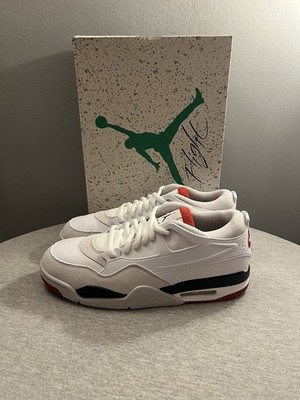 Nike Air Jordan 4 RM White Varsity Fire Red Black Mens Shoe Size 10.5 FQ7939-102